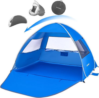 Pop Up Tent for 4 Person Family, Beach Sun Shelter, Waterproof, UV Protection