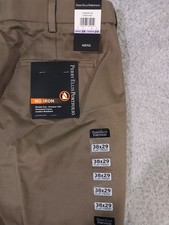 Perry Ellis Portfolio NEW 38 X 29 Pants Sandstone No Iron Comfort Waistband
