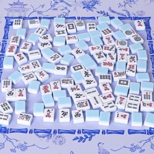 American Mahjong Tile Set 166 Blue Tiles 1.2 Inch Standard Size Only