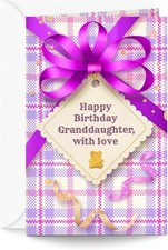 Happy Birthday Card For Granddaughter, Made in America, Eco-Friendly, Thick Card