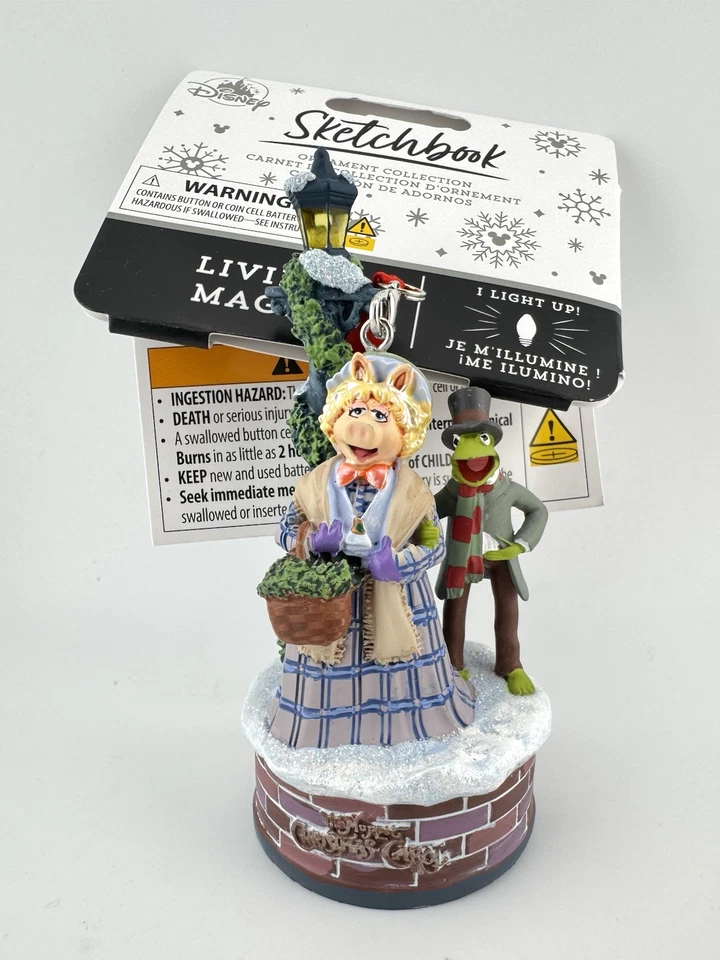 Cuaderno de bocetos Disney Muppets Cuento de Navidad adorno iluminado Kermit Piggy nuevo con etiquetas Foto 4 de 4