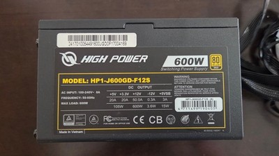 HIGH POWER 600W 80 Plus Gold Power Supply - Non-Modular