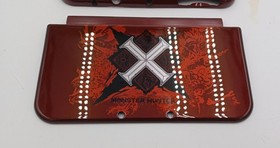 New Nintendo 3ds Xl LL Monster Hunter X Replacement Outside Shells+Rubbers+Label