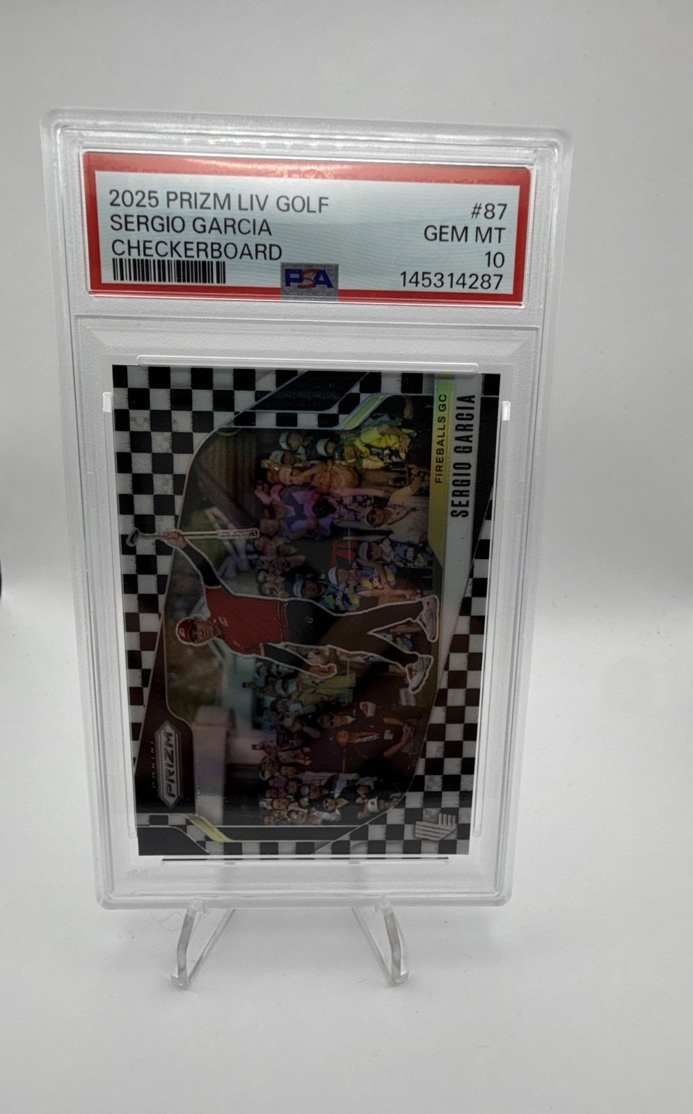 2025 Panini Prizm Liv Golf - Checkerboard Sergio Garcia #87 PSA 10 GEM MINT
