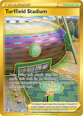 Pokemon Evolving Skies Secret Rare Turffield Stadium 234/203 - Near Mint (NM)