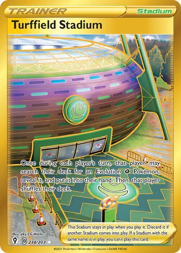 Pokemon Evolving Skies Secret Rare Turffield Stadium 234/203 - Near Mint (NM)