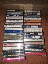 Lot Of 33 Cassette Tapes Pop Top 40 Whitney Houston Cher Carly Simon Sheryl Crow