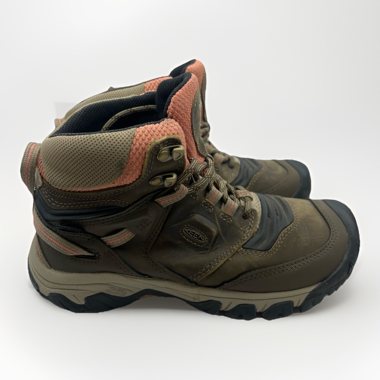 Stivali da trekking Keen donna Ridge Flex Mid impermeabili taglia 7 5 marroni stringati alla caviglia