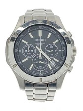 SEIKO Quartz Watch Analog Stainless BLK SLV SS 6T63 00G0