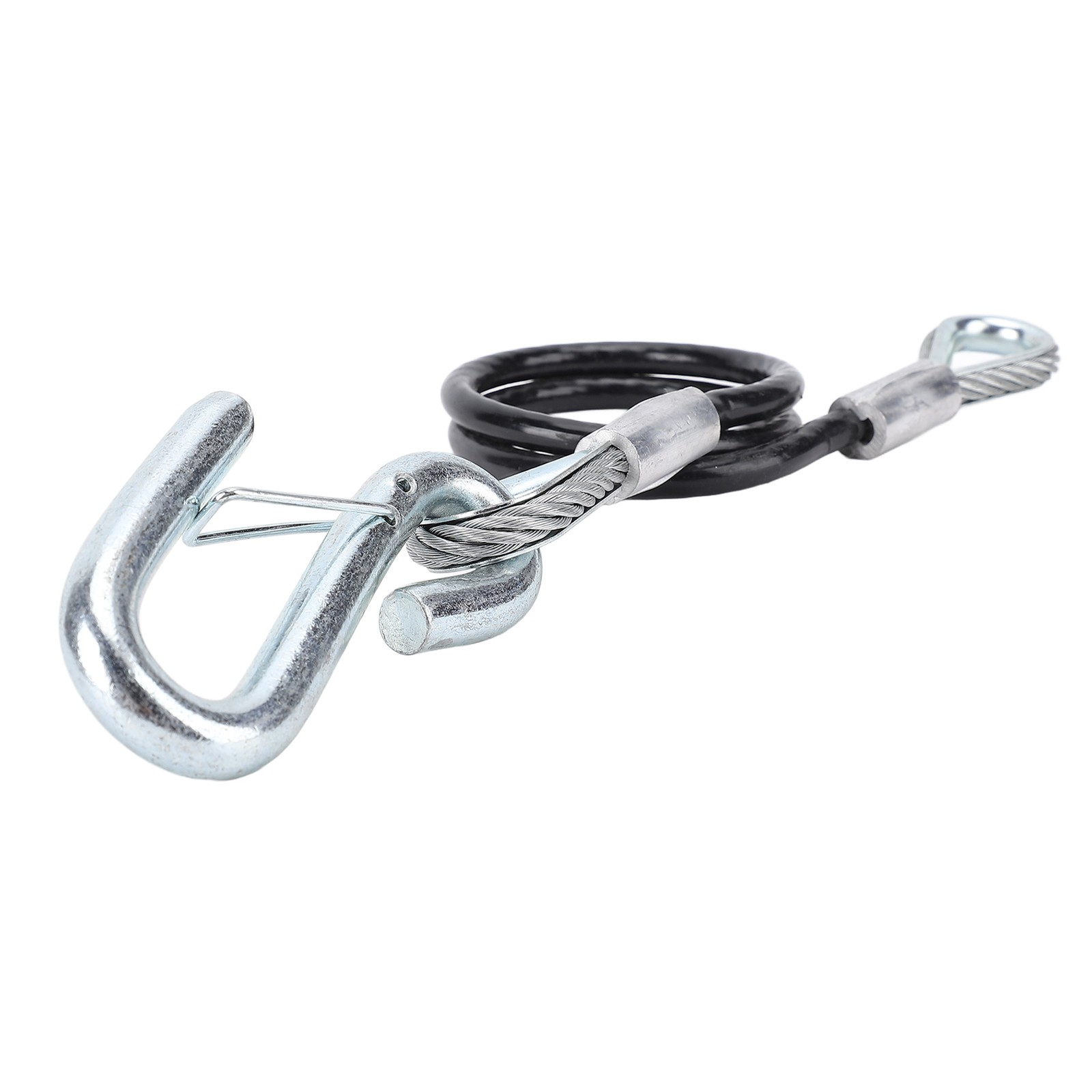 Trailer Safety Towing Cable With S Hook 3500lbs Load Bearing 27.6in Maximum Exte