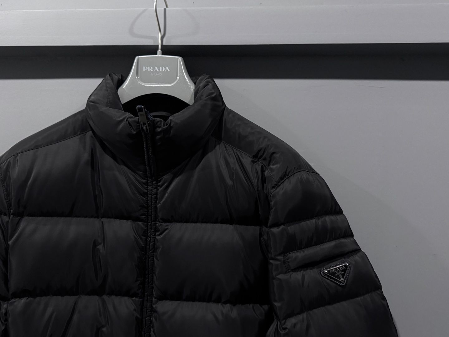 Prada Black Triangle Logo Padding F0002 114516201 thumbnail 2