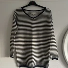 100% Organic cotton  navy and ivory stripe top jumper  People Tree size 10