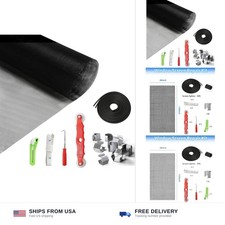 Window Screen Repair Kit 48"x118" - Includes Full Tools Set Replacement Windo...
