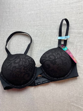 Maidenform One Fab Fit Everyday Modern Demi Underwire Bra 32C Black 7543 NWT