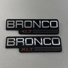 1992 - 1996 Ford BRONCO XLT Pair Of Front Fender Emblem Badges F2TB-16B 114-NA