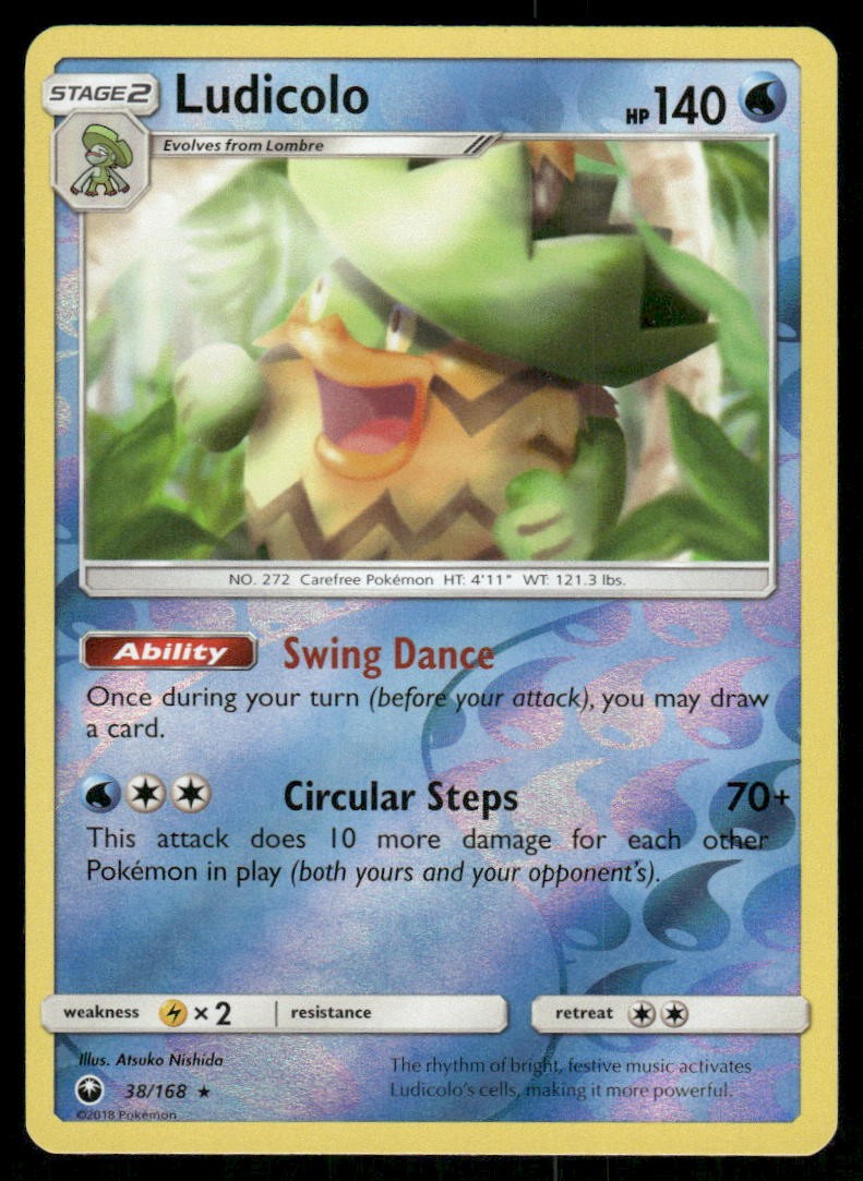 2018 Pokemon Ludicolo Holo Rare Celestial Storm 38/168 Reverse Holo LP