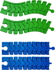 4 Stück holzeisenbahn Brücke, Blaue Und Grüne Holzschienen Eisenbahn, Trennbar H