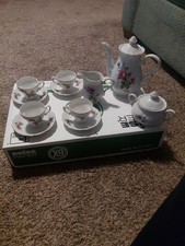 Vintage Moss Rose Child's China Tea Pot Set Complete 11 Set EXCELLENT CONDITION