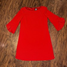 Vince Camuto Size 10 Red Dress Shift 3/4 Sleeve Back Zip