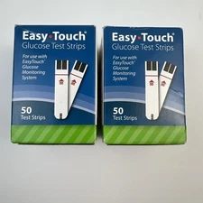 EasyTouch Glucose Test Strips 100 Count Sealed Exp 12/2025 and 7/2026 Free Ship