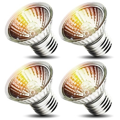 4-Pack 50W UVA UVB Bulbs, Fit E26 Heat Reptile Lamp, Light Turtle Heat Lamp for