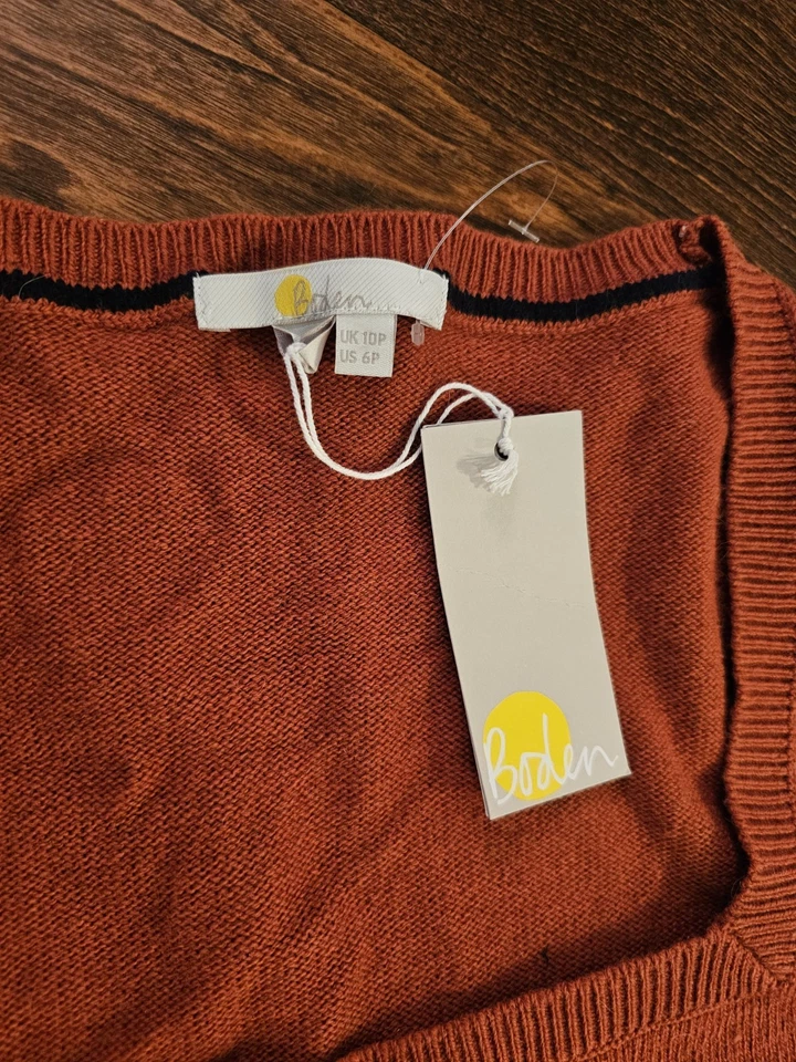Vestido Suéter Boden Naranja Quemado Mezcla Lana Talla 6P Nuevo con Etiquetas Foto 4 de 4