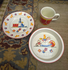 Tiffany Co. Tiffany Toys 3pc Kids Ceramic Set Toy Soldiers Bowl Plate Mug
