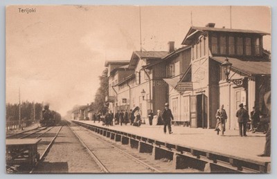 Finnland Terijoki Bahnhof Zelenogorsk Postkarte um 1900 Clouberg Wiborg