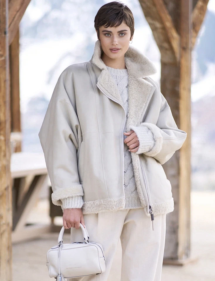 Jaqueta de motociclista Brunello Cucinelli Shearling - Nova com etiqueta - Tamanho 0 IT36 - Imagem 4 de 4