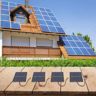4er Set Solarmodule 0 65W 1 5V mit Kabel für Heimwerker kleine Leistung 60x80mm