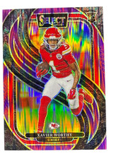 2024 Panini Select XAVIER WORTHY #224 Premier Level Purple Shock /360 RC Chiefs