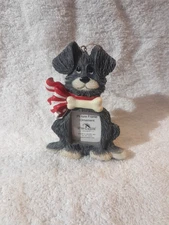 Vintage Kurt Adler Gray Dog Picture Frame Ornament Stand Mini Christmas