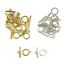 20 Sets Stainless Steel Round Toggle Clasps with T-Bar for Jewelry Making 8211