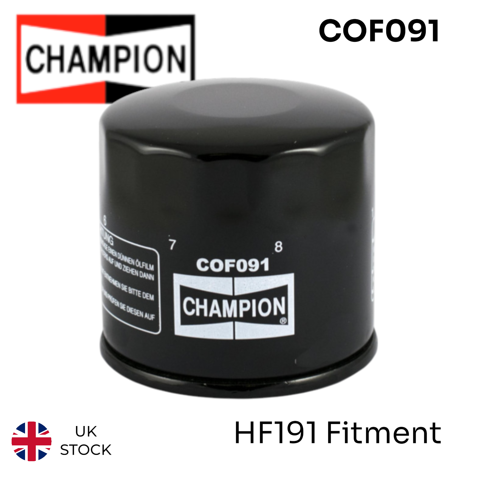 Champion Premium Oil Filter replaces HF191 - High quality aftermarket filter