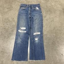 Vintage 70s-80s Levi  s 517 Orange Tab Dark Distressed Jeans 28x26.5