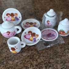 Rare Strawberry Shortcake Play Tea Set with Cups, Plates, Teapot for Ages 3-5