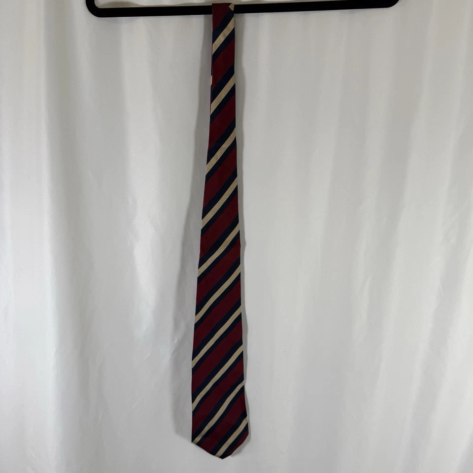 Corbata Brooks Brothers Makers para hombre 56" rojo azul rayas toda seda 4" de ancho Foto 4 de 4