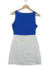 ZARA BASIC Abito stile impero Donna Abito Taglia IT 42 bianco-blu elegante