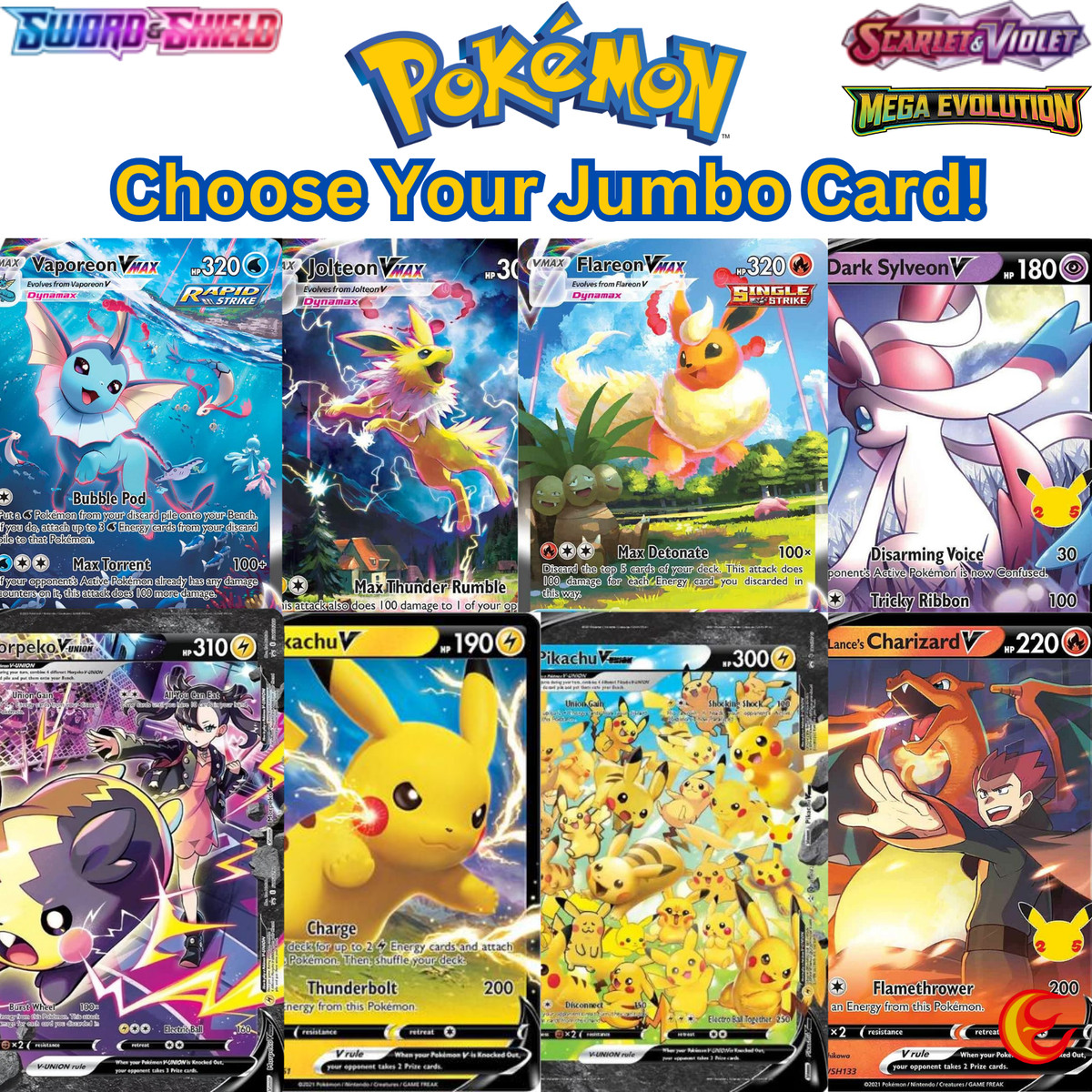 Pokémon Jumbo & Oversized Cards 2020+ V VMAX V-UNION EX - Choose Your Jumbo Card