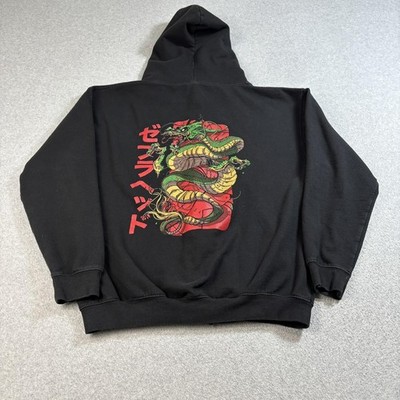 Zebrahead Hoodie Mens XL Black Full Zip Band Dragon Graphic Japanese Music Y2K