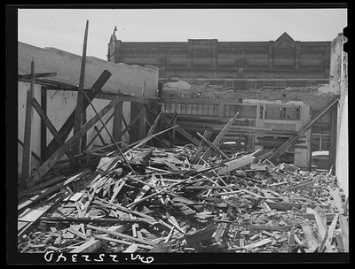 San Augustine Texas 1943 Tornado Demolished Main Street Building Ruins