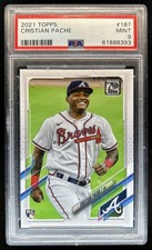 2021 Topps Cristian Pache RC Rookie #187a Braves PSA 9