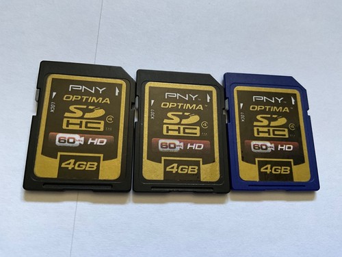 Lot of 3pcs 4gb PNY  SDhc SECURE DIGITAL MEMORY CARD for SD NIKON CANON Cameras