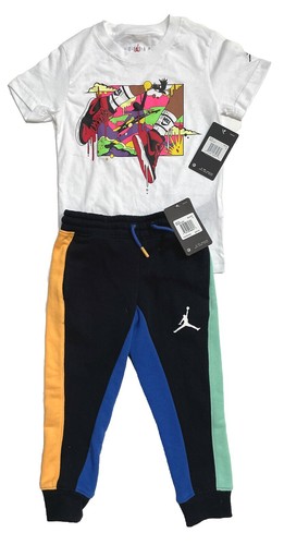 Air Jordan Young Boys 2-PC Jogger Sets w/Long or Short Sleeve T-shirts; Sz 4-7 - Picture 22 of 27