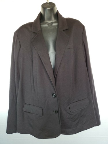 Black Lane Bryant Double Weave Stretch Two Button Blazer Size 26 - Picture 2 of 8