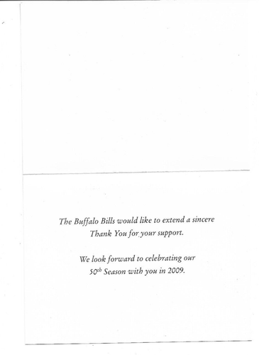 Buffalo Bills 2009 Christmas greeting card - Picture 2 of 2