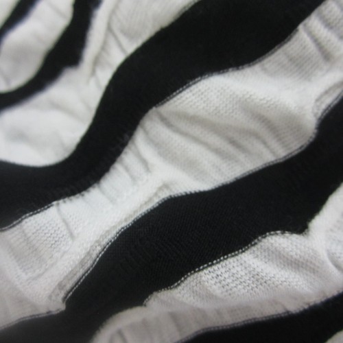 Tianello Womens Large Black White Striped 3/4 Sleeve Rayon Blend Tunic Shirt - Picture 8 of 8