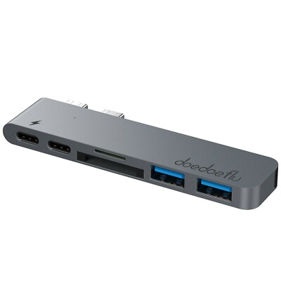 USB C Hub,doedoefluType C Hub with 40Gbs Thunderbolt 3, Pass-Through Charging