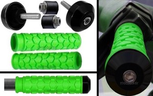 SEADOO-BOMBARDIER-WATERCRAFT-3D-GTI-GTS-GTX-SP-XP-GREEN-GRIPS-BLACK-BAR-ENDS