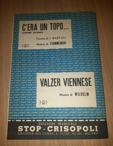 SPARTITO BERTA FILAVA - C'ERA UN TOPO - VALZER VIENNESE. ARR.TO PER PIANO E STRU - Foto 2 di 4